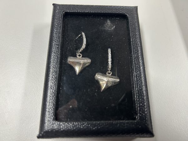 Stirling Silver Great White Shark Earings