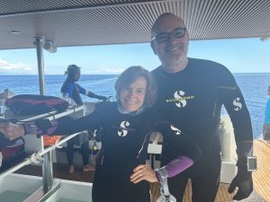 Mark Tozer diving in Komodo with Dr Silvia Earle